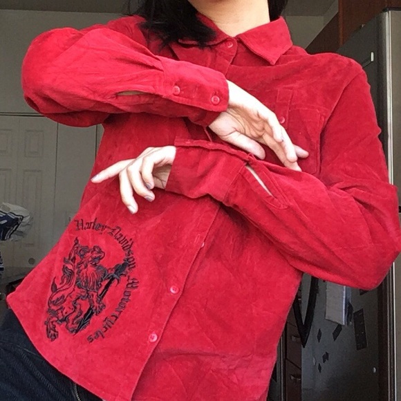red harley davidson corduroy button up shirt - Picture 3 of 4
